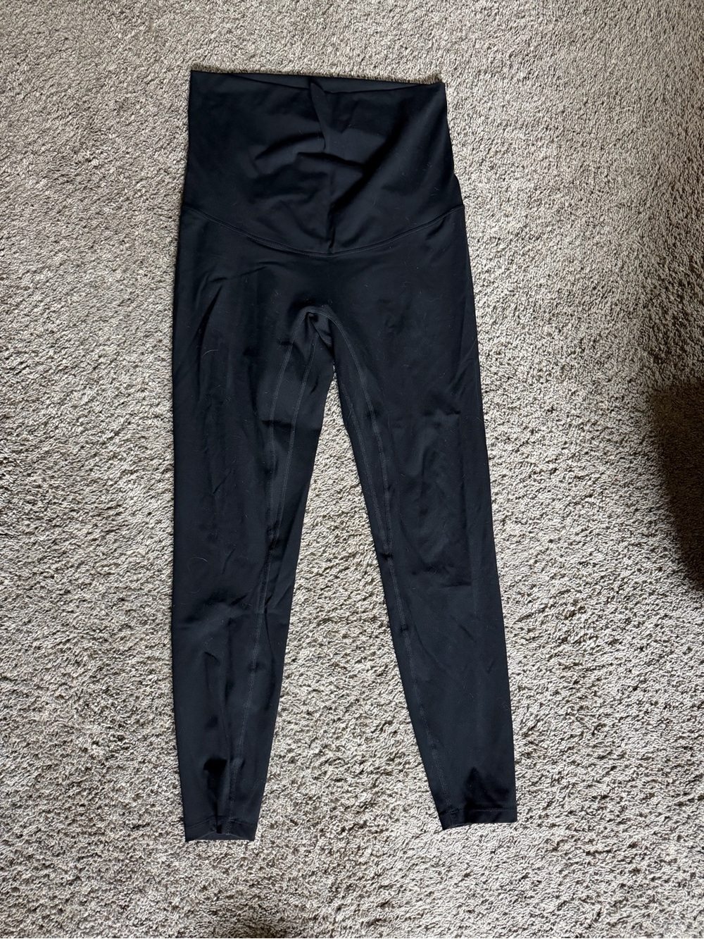 Black High-Waist Women’s Maternity Leggings with Supportive Waistband